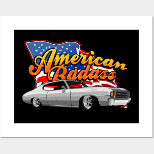 distressed american badass chevy chevelle ss Posters and Art